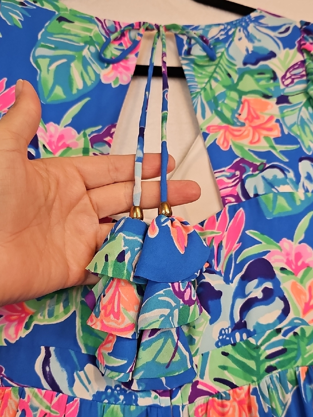 Lilly Pulitzer Blue Tropical Floral Maxi Dress - Picture 6 of 6